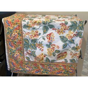 Vintage Cotton Cottage Core Floral Indian Large Tablecloth 54” X 92”
